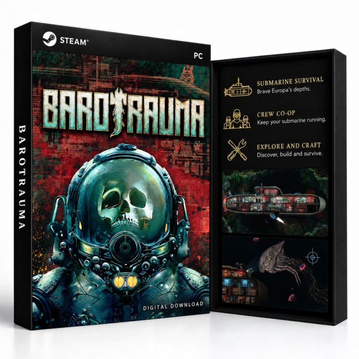 Barotrauma Steam – digital spillutgave vist med forside og bakside