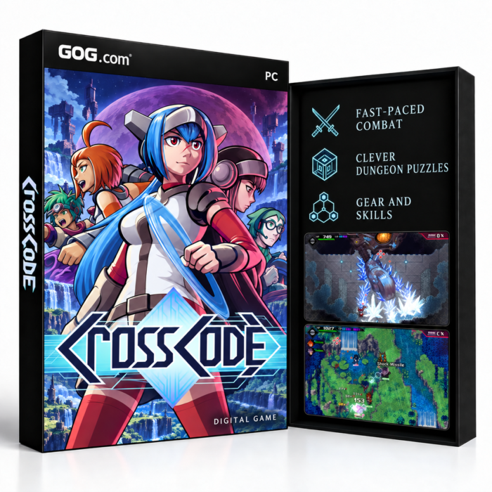 CrossCode GOG – digital spillutgave vist med forside og bakside