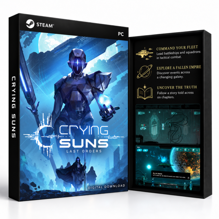Crying Suns Steam – digital spillutgave vist med forside og bakside
