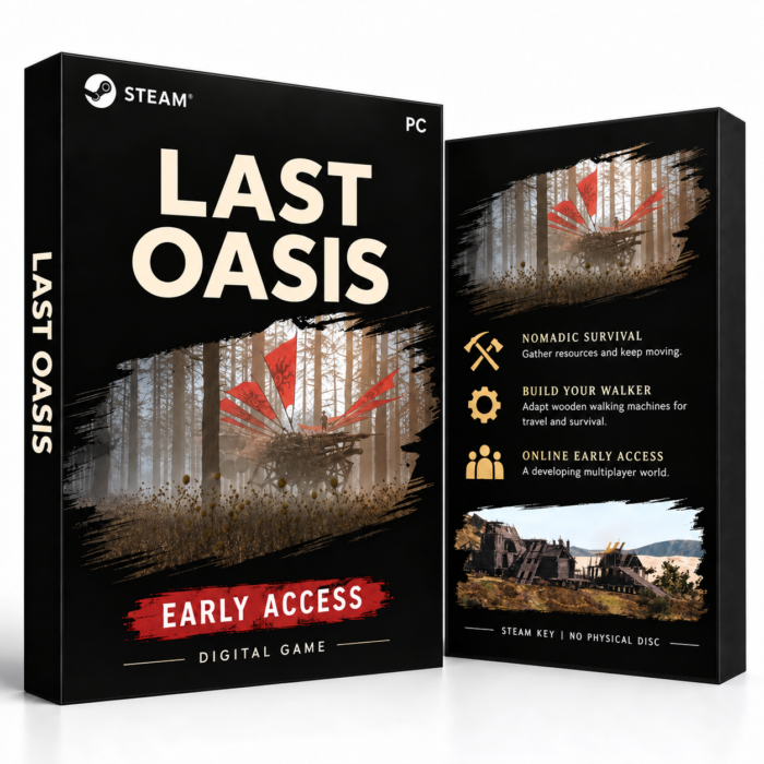 Last Oasis Steam – digital spillutgave vist med forside og bakside
