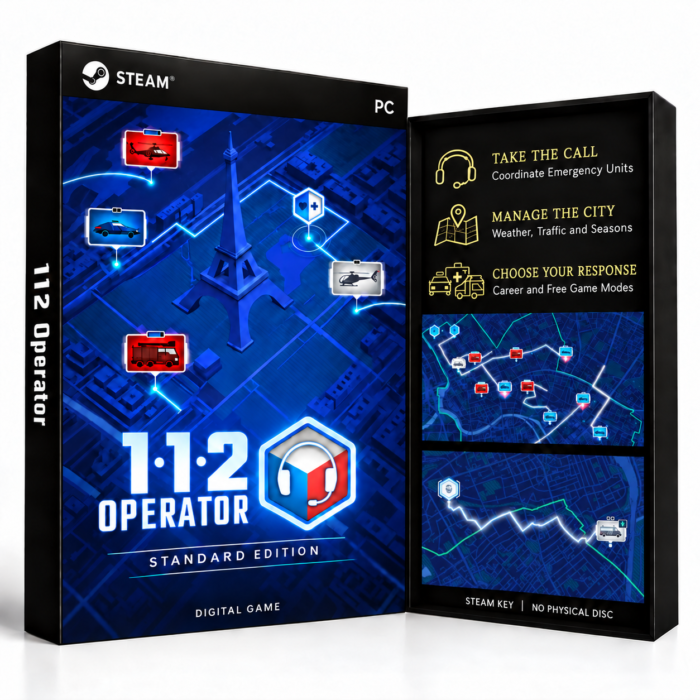 112 Operator Steam – digital spillutgave vist med forside og bakside