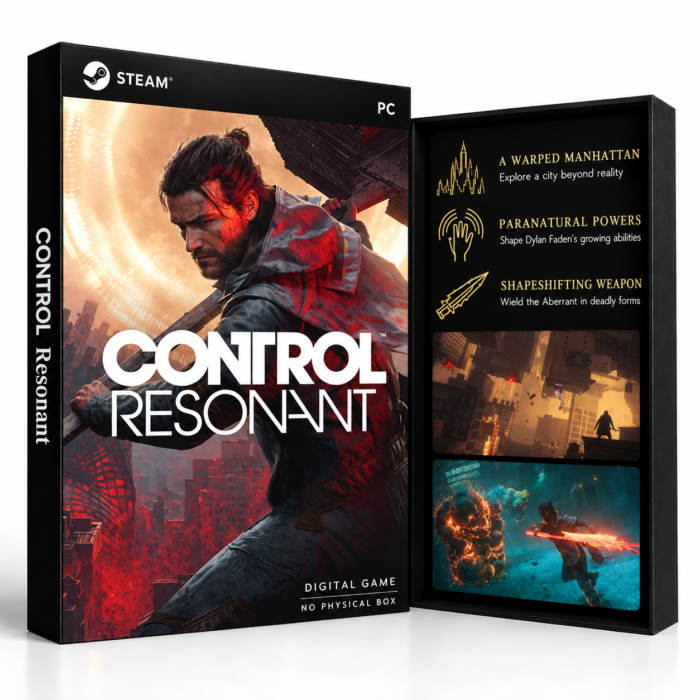 CONTROL Resonant Steam – digital spillutgave vist med forside og bakside