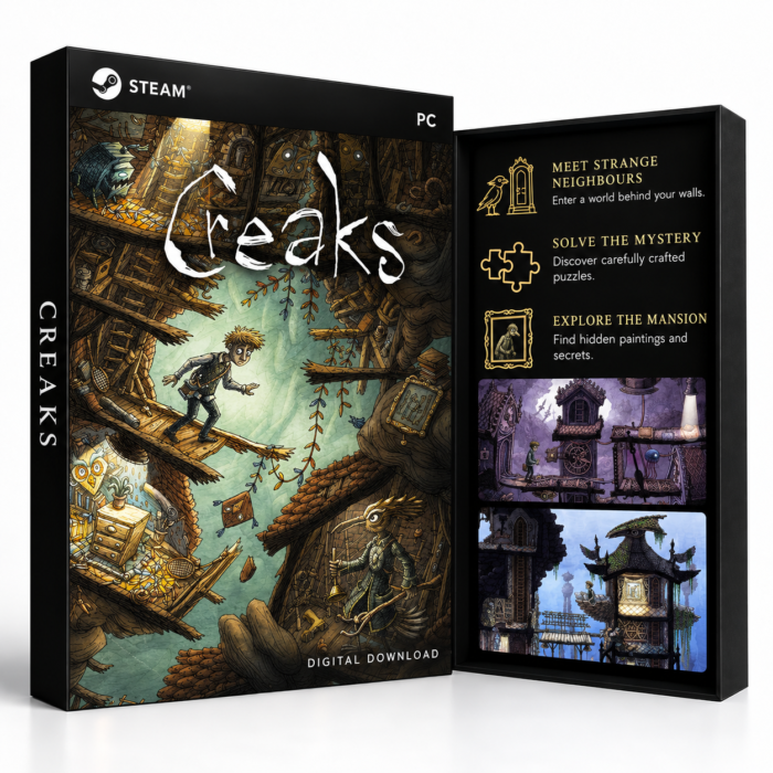 Creaks Steam – digital spillutgave vist med forside og bakside