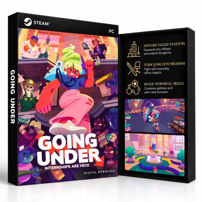 Going Under Steam – digital spillutgave vist med forside og bakside