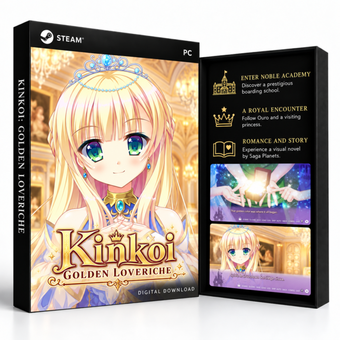 Kinkoi: Golden Loveriche Steam – digital spillutgave vist med forside og bakside