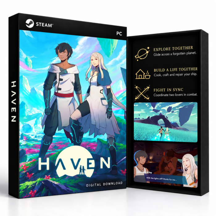 Haven Steam – digital spillutgave vist med forside og bakside