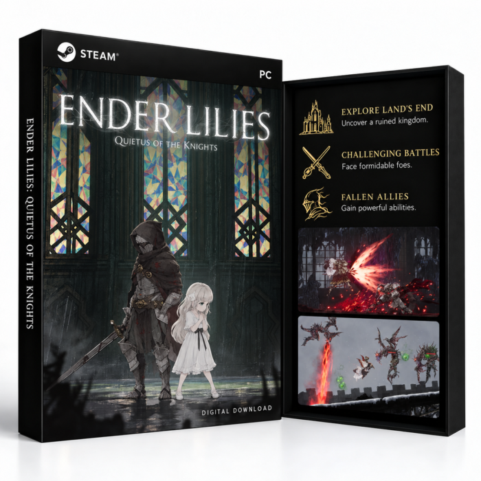 ENDER LILIES: Quietus of the Knights Steam – digital spillutgave vist med forside og bakside