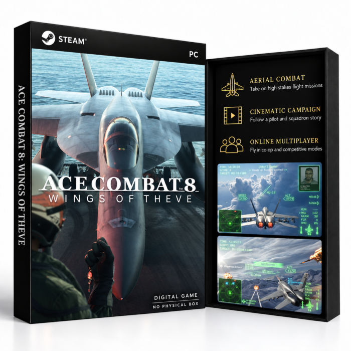 ACE COMBAT 8: WINGS OF THEVE Steam – digital spillutgave vist med forside og bakside