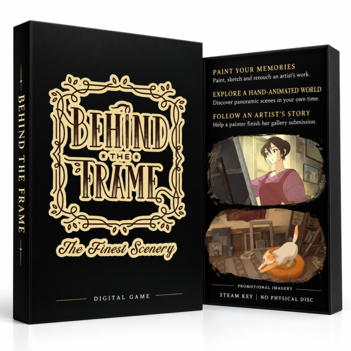Behind the Frame: The Finest Scenery Steam – digital spillutgave vist med forside og bakside
