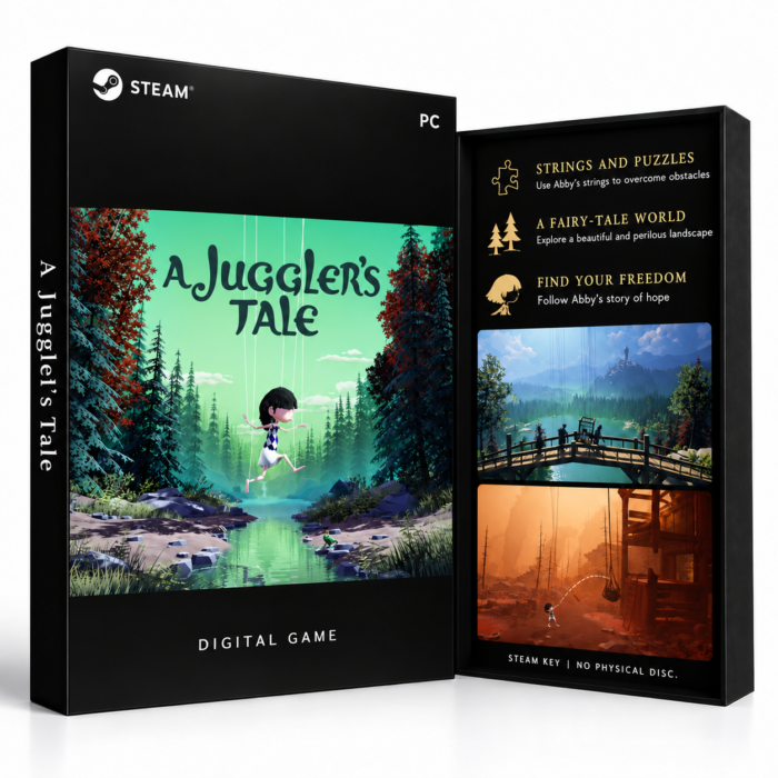 A Juggler's Tale Steam – digital spillutgave vist med forside og bakside
