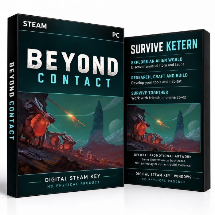 Beyond Contact Steam – digital spillutgave vist med forside og bakside